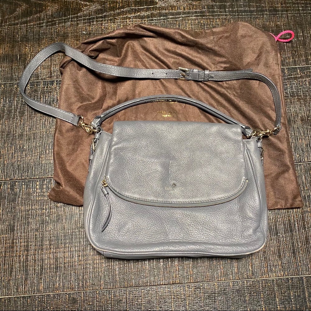 Kate Spade gray leather purse with dust bag